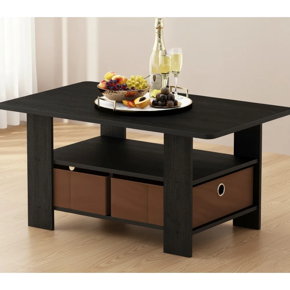 

Современный небольшой журнальный столик с ящиком для хранения и полкой, компактный приставной столик для гостиной, спальни, офиса