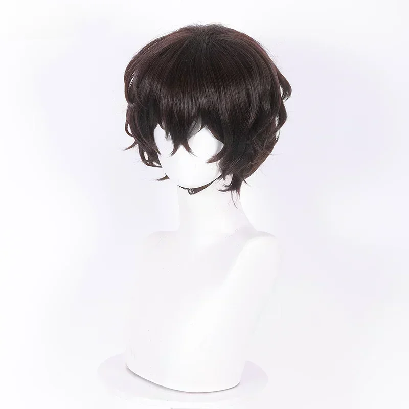 Anime Dazai Osamu Cosplay perruque Cosplay court marron résistant à la chaleur synthétique cheveux perruques Dazai Osamu perruque Halloween