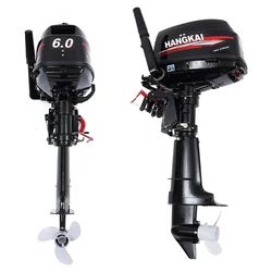 2 Stroke 6.0HP Marine Outboard Engine Boat Motor 102CC Displacement Aluminum Construction with Water-Cooled System