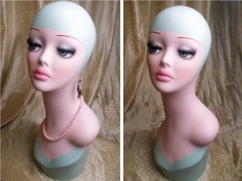 

Fiberglass Vintage Female Mannequin Dummy Head for Earrings Wigs Hat Jewelry Display Manikin Doll Heads