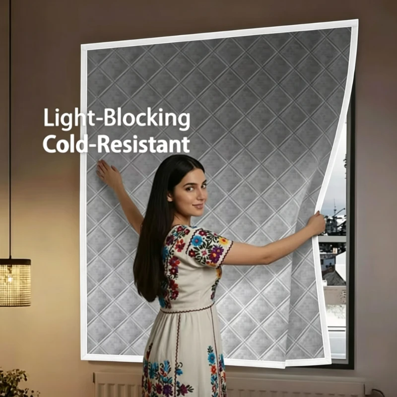 Winter Draft-Blocking Curtain, Easy Install Thermal Panel to Help Retain Heat