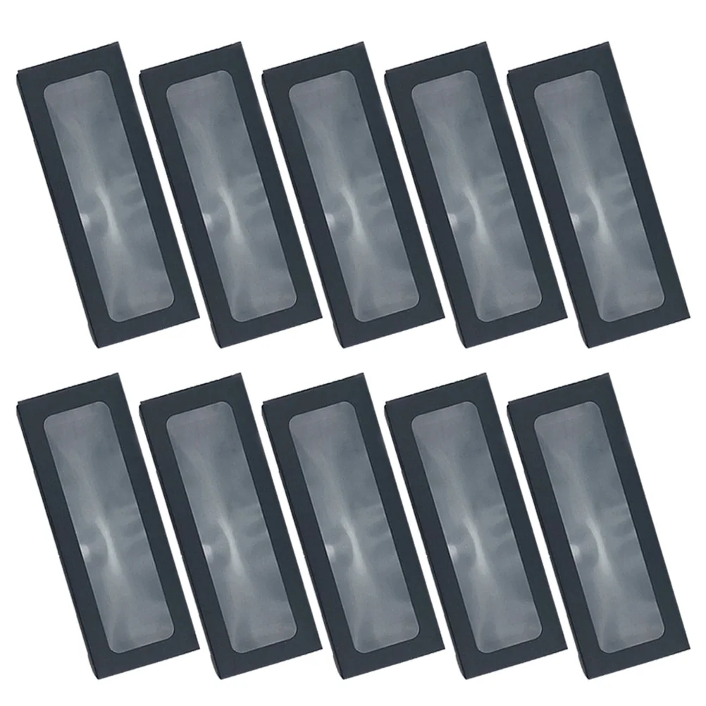 

10pcs Baking Boxes Clear PVC Food Grade Packaging Party Favor Dessert Containers Long Candy Swiss Roll Cookie Cake Boxes Gifts