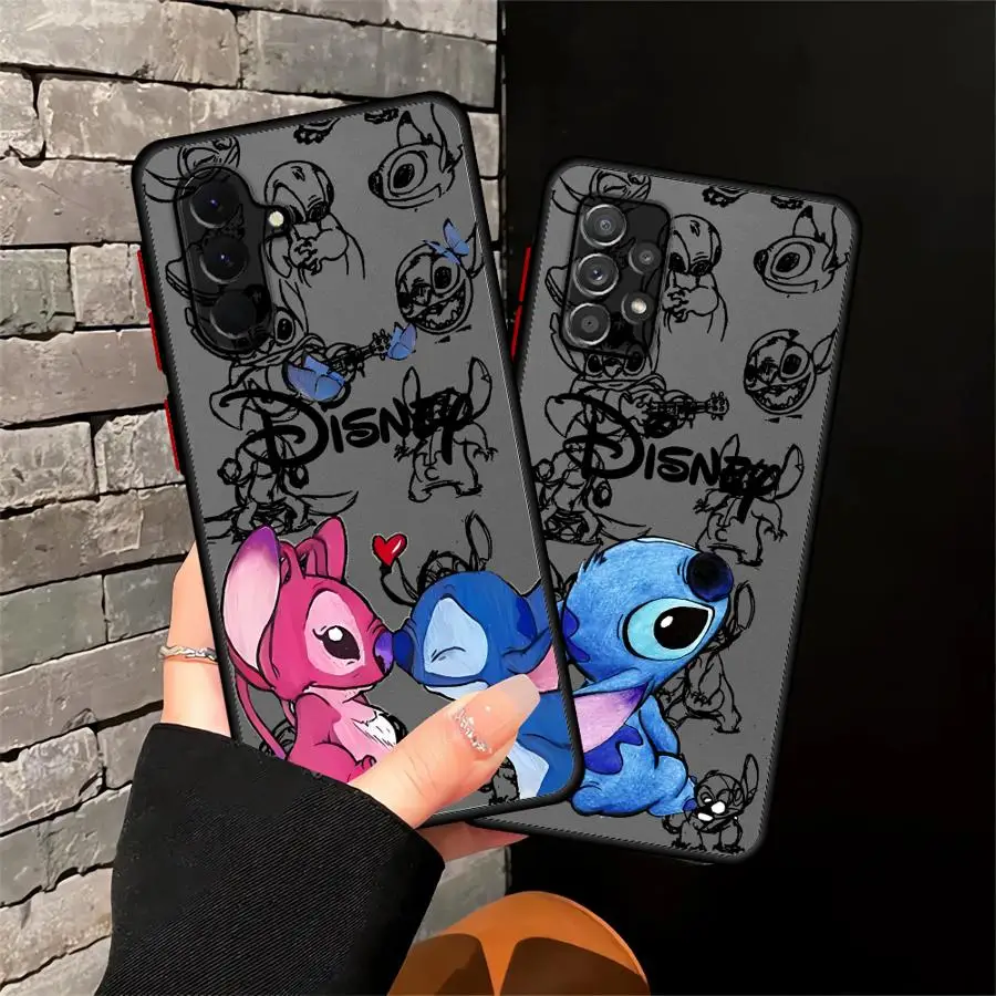 Capa de Desenho Animado Angie Stitch para Samsung Galaxy A16 A56 A55 A15 A52S A72 A53 A34 A36 A35 A17 A52 A73 A33 A54 A14 A23