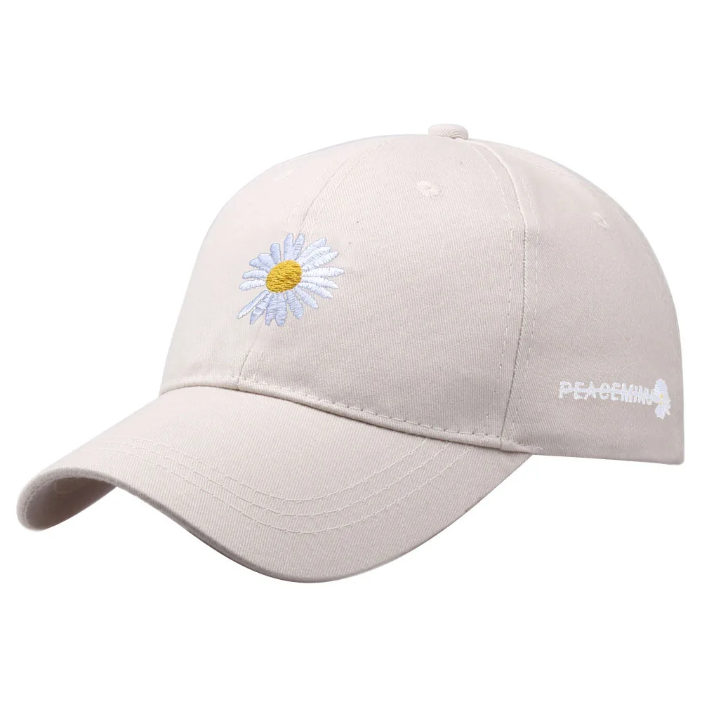 Fashion Baseball Cap for Women Men\'s little Daisy Embroidery Hat Cotton Soft Top Caps Casual Snapback Hats Quan Zhilong GD same