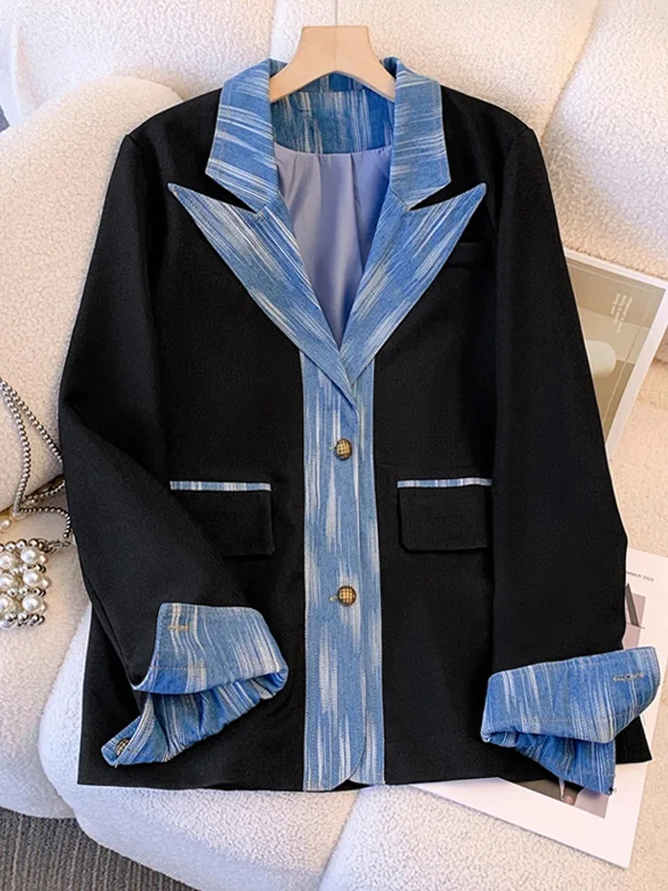 

YIBAKA Black Oversized Blazers for Women 2023 Korean Fashion Single Breasted Chic Suits Coats Office Ladies Casual Jacket