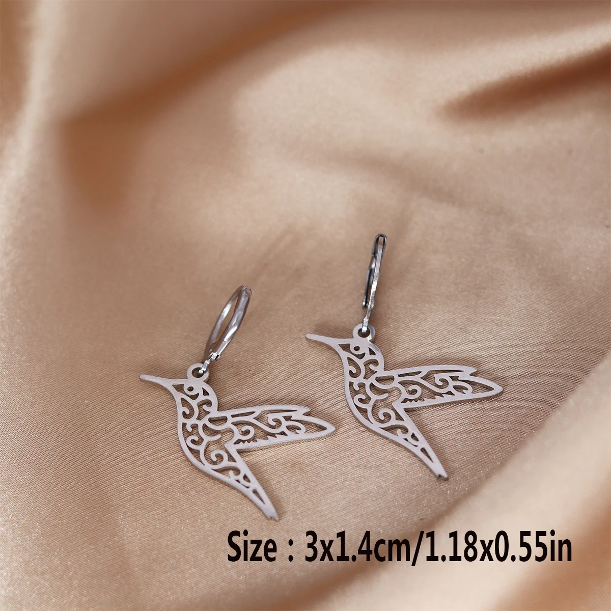 CHENGXUN Hollow Flying Bird Earrings Animal Pendant Hoop Earring Simple Jewelry Birthday Party Gifts for Women Men