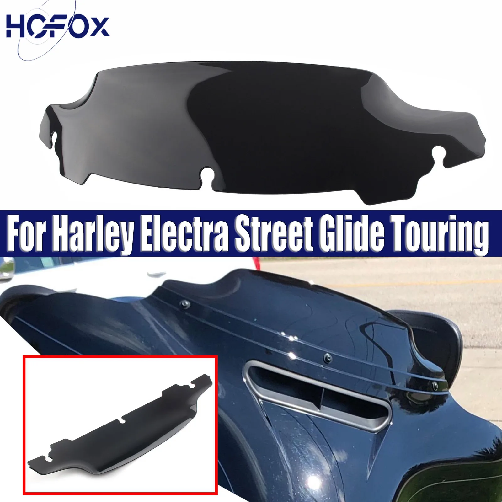 

4.5'' Windshield Motorcycle Front Windscreen Wind Deflectors For Harley Touring Street Glide Electra Glide Tri Glide 2014-2022