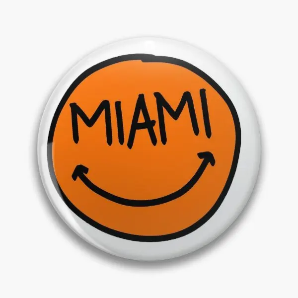 Miami  Soft Button Pin Cute Metal Badge Cartoon Hat Brooch Lover Creative Lapel Pin Collar Funny Decor Women Clothes Jewelry