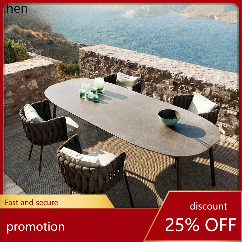 

ZML light luxury outdoor tables and chairs courtyard outdoor leisure rattan chair three-piece set all aluminum