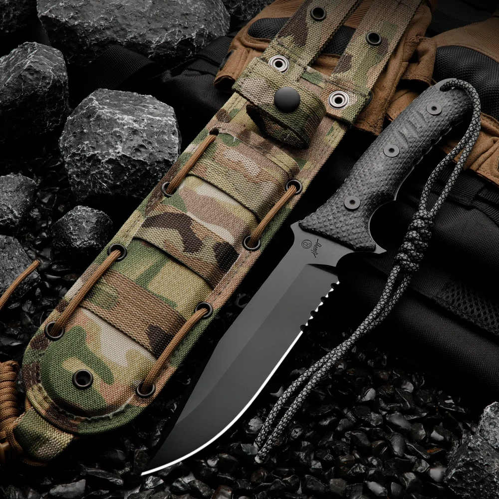 High quality multifunctional fixed blade - outdoor camping, rescue, and emergency survival knife, men's gift