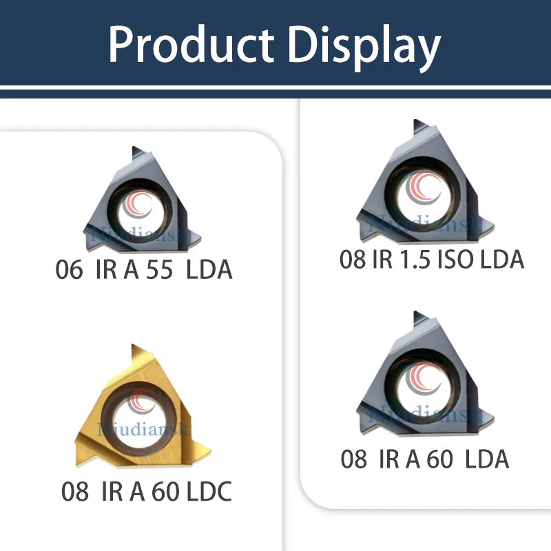เครื่องกลึง CNC กระบวนการเกลียว 06IR A55 06IR A60 08IR A55 08IR 1.5ISO LDA 06IR/08IR ซีรีส์ใบมีดเกลียวสากลวัสดุเครื่องมือ