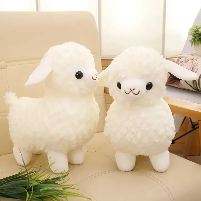 Plush Toy White Sheep Lamb Cute Kawaii Animal Dolls Girl Stuffed Soft Doll Cushion Sofa Pillow Gifts Christmas Birthday Gift