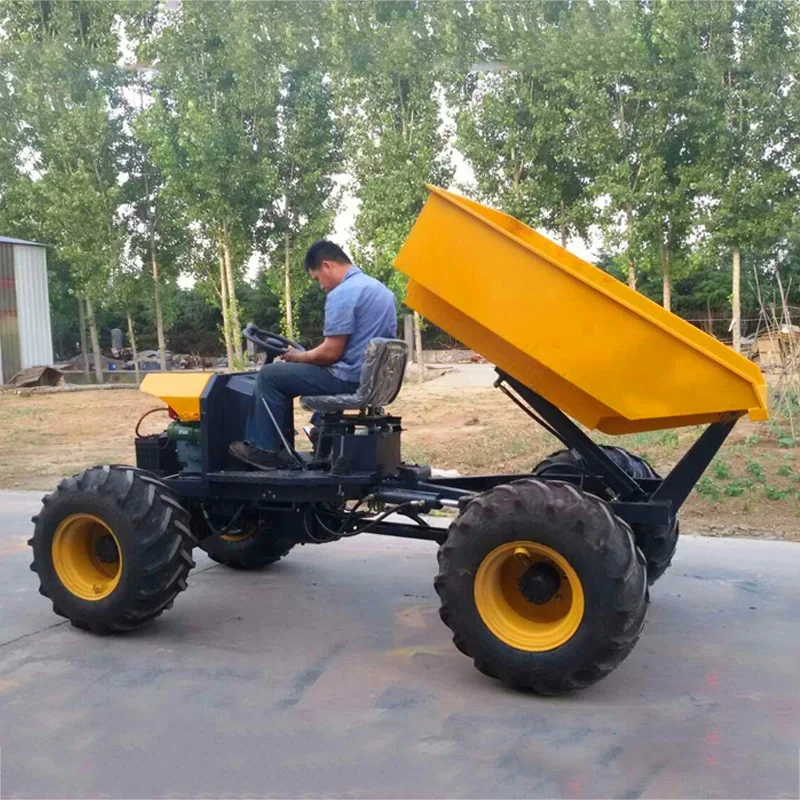 ZY100 1 Ton Oil Palm Dumper Utility Small Truck Garden Trucking Mini Dumper Hydraulic Tipping Trucks Chinese Wholesale Dumper CE