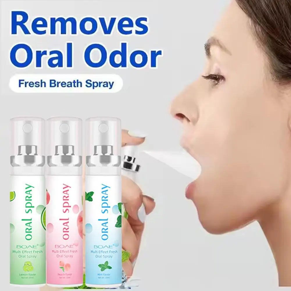 20ML Oral Fresh Spray Remove Bad Breath Long-lasting Spray Care Fresh New Breath Oral Mouth Freshener Fruity Portable X8I0