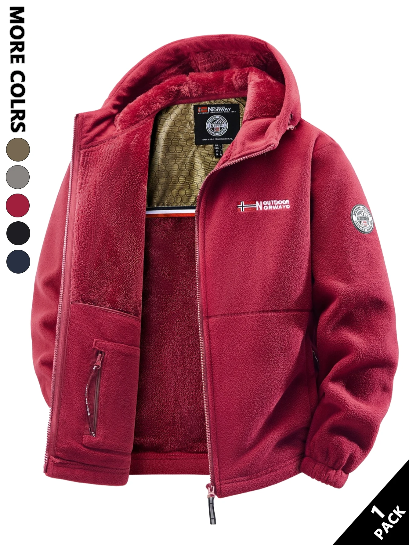 سترة شتوية بغطاء للرأس من الصوف للرجال مقاومة للرياح دافئة مناسبة للمنزل والترفيه والرياضة والجري والتنقل اليومي ملابس الشارع الشهير للإجازات