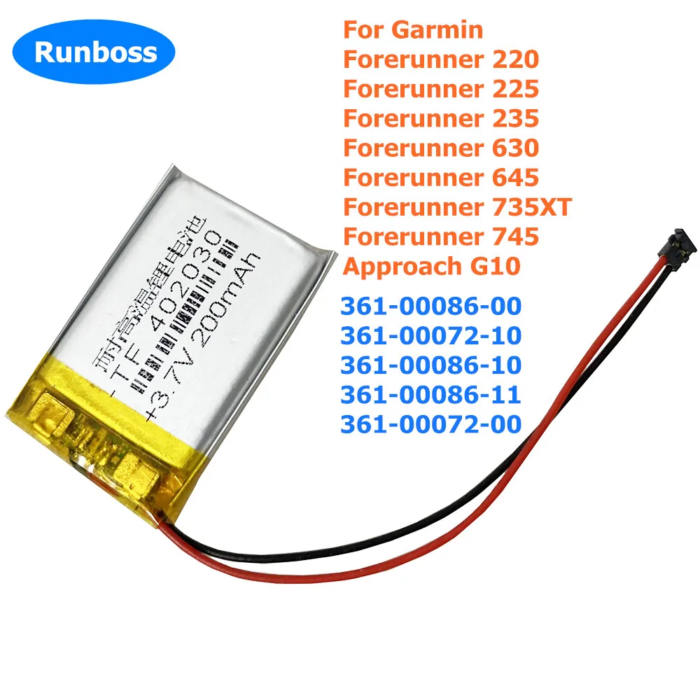 200mAh 361-00086-00 361-00072-00 Battery For GARMIN Forerunner 220 225 230 235 235J 620 630 735XT instinct solar,Approach G10