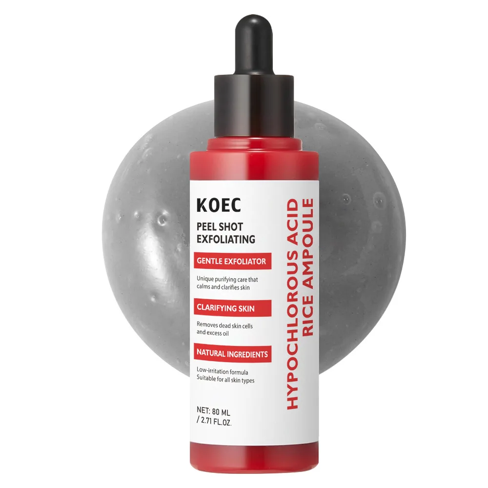 Loción exfoliante de arroz de 80ml, aceite con ácido hipocloroso, blanqueamiento exfoliante, blanqueamiento de la piel oscura, cuidado hidratante nutritivo de la piel