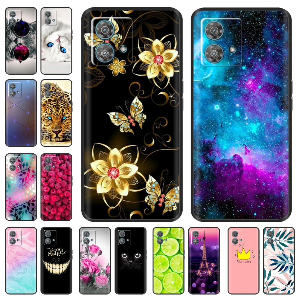 Para Motorola Edge 40 Neo Funda de silicona negra parachoques moda suave TPU Funda de teléfono para Moto Edge 40 Neo Fundas Funda Coque 6,55"