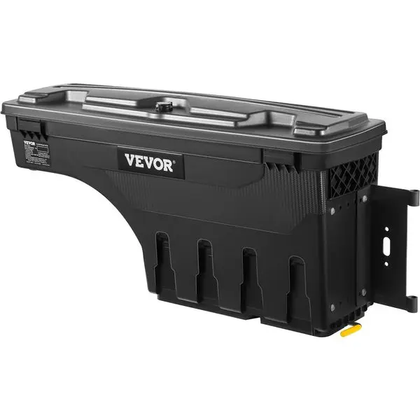 

VEVOR Truck Bed Storage Box, Lockable Swing Case with Password Padlock, 6.6 Gal/25 L ABS Wheel Well Tool Box, Waterproof and Dur