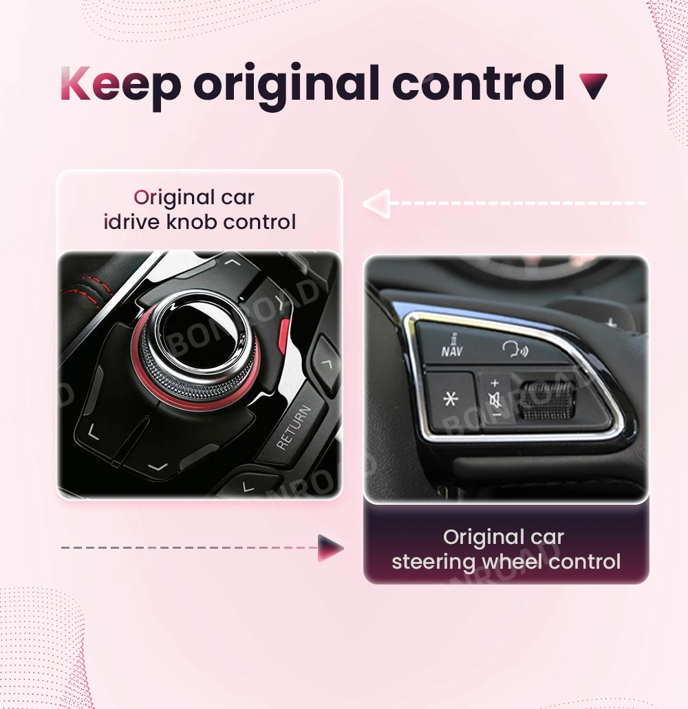 Bonroad kabelloses carplay android auto interface adapter für audi a4 b8 a5 q5 2014-2018 bluetooth gps navigation – Detail 4