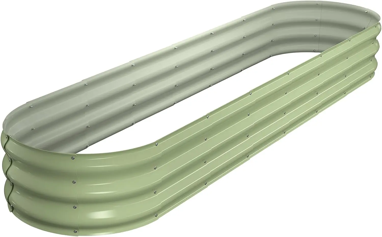 

Овальная оцинкованная металлическая грядка-клумба 8x2x1 футов для выращивания овощей, цветов и трав на открытом воздухе
