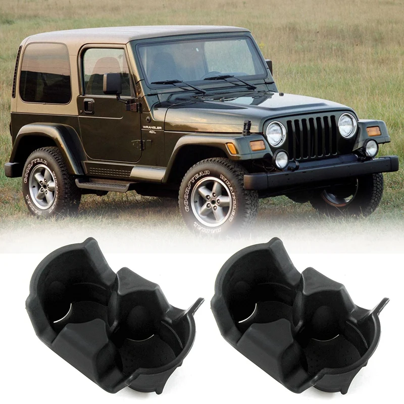 

2Pcs Car Cup Holder Replacement Assembly Dual Drink Cupholder Fits For Jeep Wrangler TJ 01-06 55315038AC