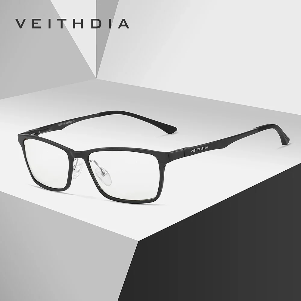 VEITHDIA Anti Blue Light Glasses Optical Aluminum Magnesium Frame TR90 Arm Eyeglasses Men Myopia Computer Eyewear For Male V8706