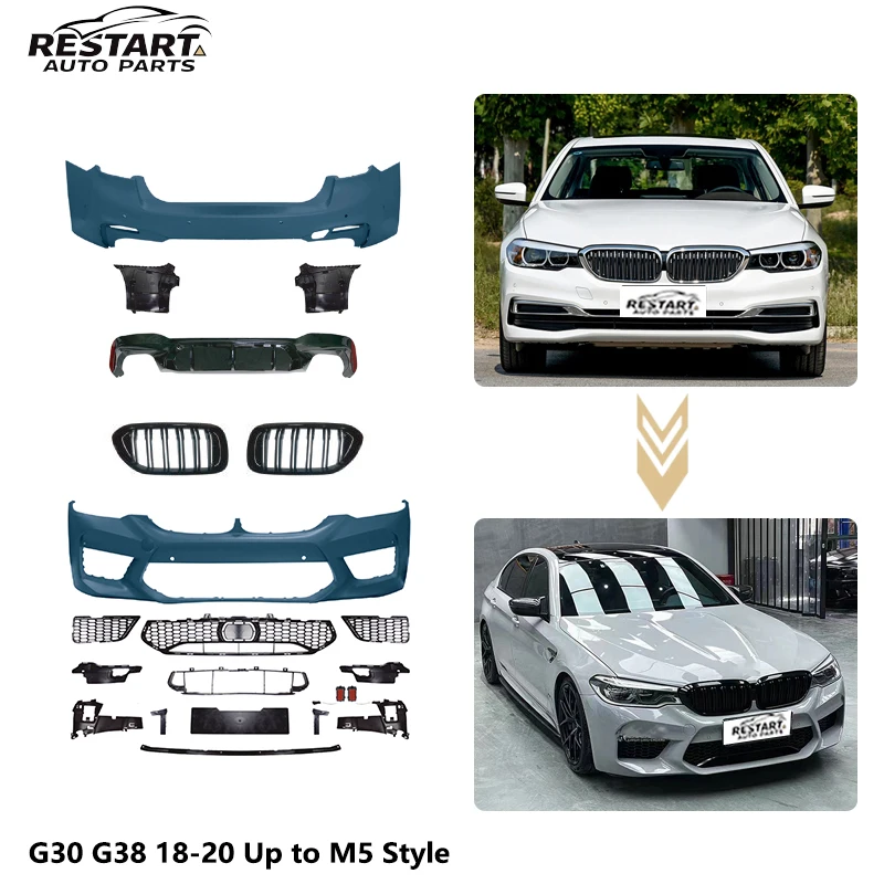 

Комплект обвеса Restart PP для BMW 5 серии G30 G38 2018-2020 (до версии M5), включая передний и задний бамперы, решетку радиатора | Идеальное сочетание