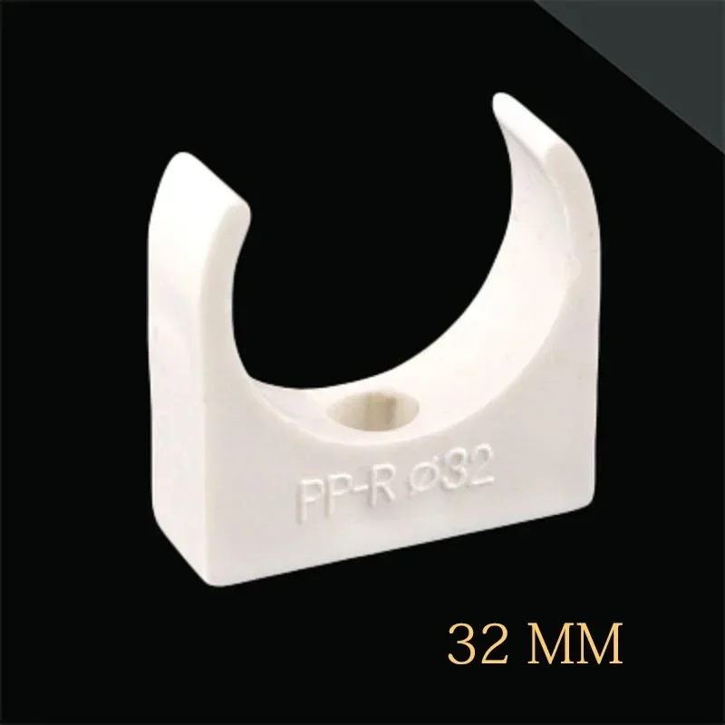 10 Pcs Diameter 16mm 20mm 25mm 32mm Plastic PPR Single U Clamp Holder for Hot Cold Water Pipe Fittings Tube White Color