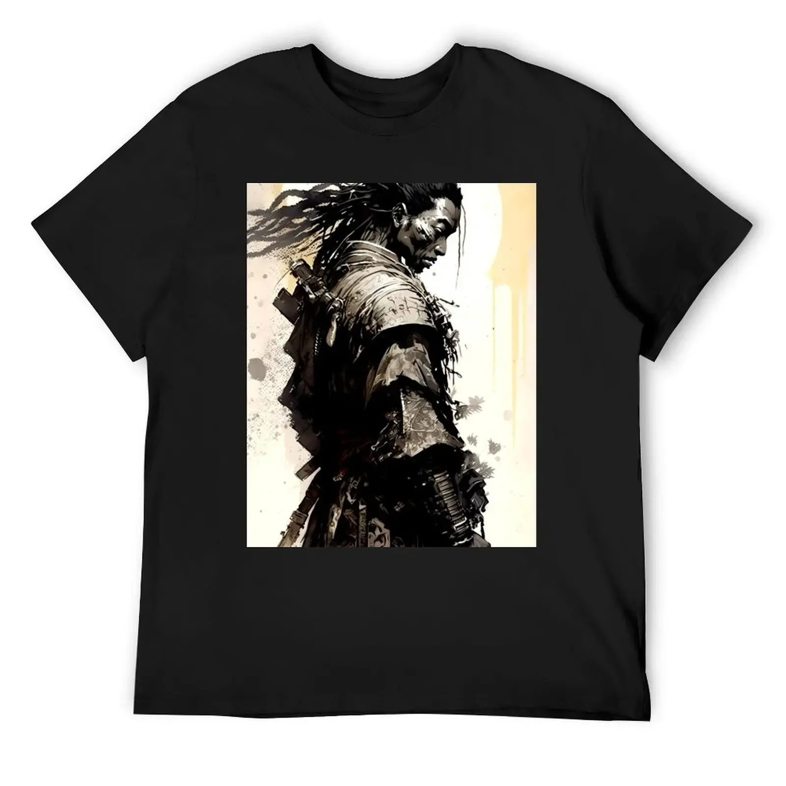 Yasuke Black Samurai in 1579 Feudal Japan No. 8 on a Dark Background T-Shirt oversized t shirt sublime sweat shirts, men