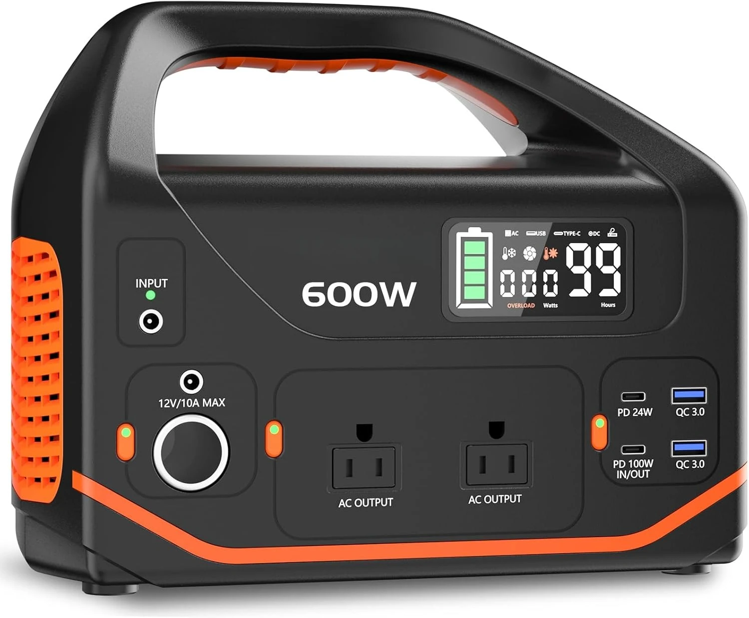Portable Power Station 600W 293Wh Camping Lithium Battery, Portable Generator for Home Use Emergency Power Station Backup