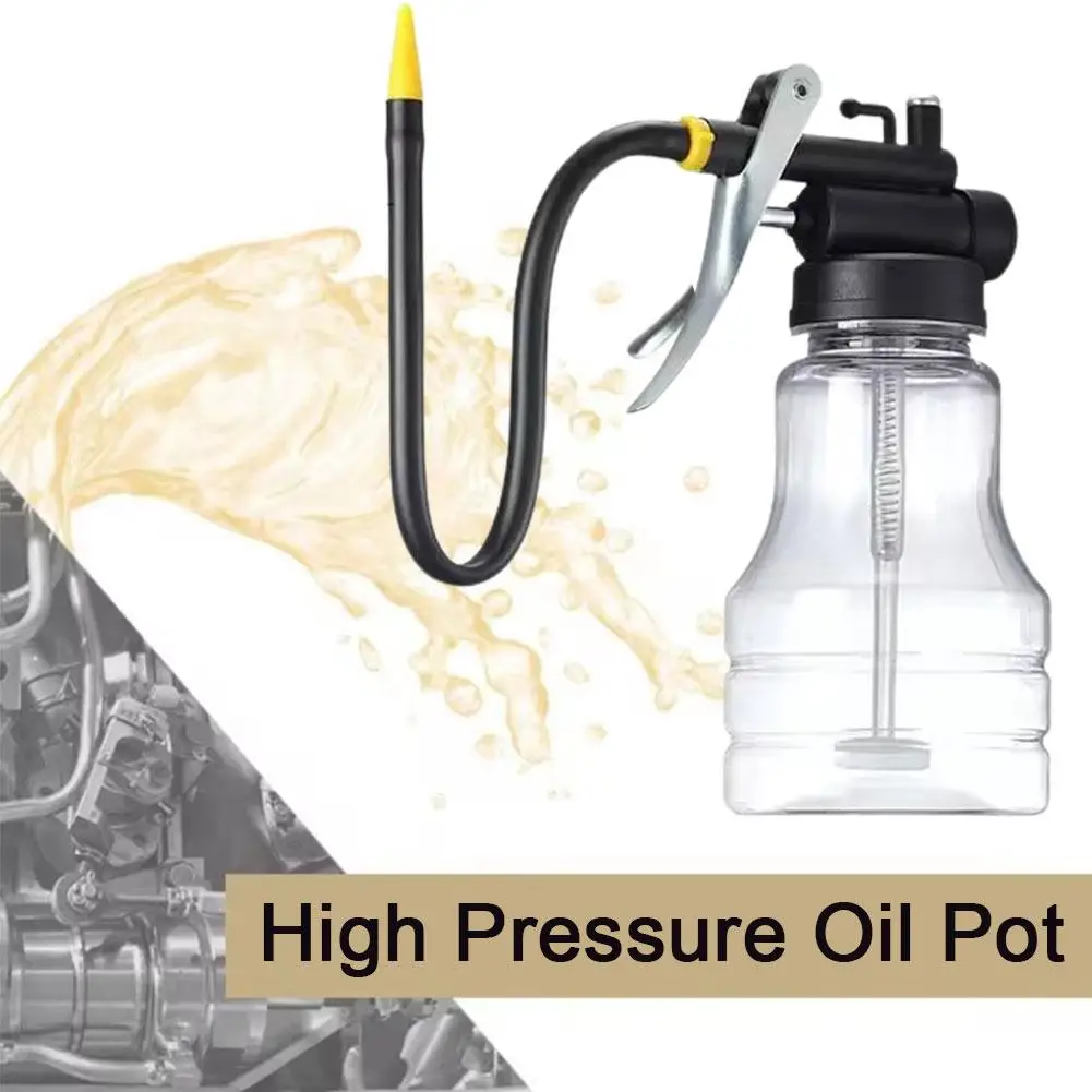 Auto Oil Can Oiler Plastic Metal High Pressure Pump Repair Pot Bottle Car Anti-drop Car Oil Tool Hardware N0P8