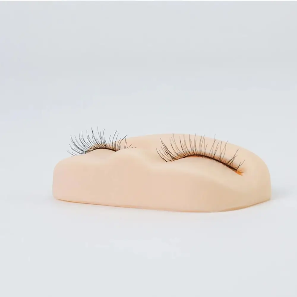 Maniquí de extensión de pestañas de PVC, ojos extraíbles, herramienta de práctica de pestañas naturales, cabezal de entrenamiento de injerto de pestañas suave reutilizable para principiantes