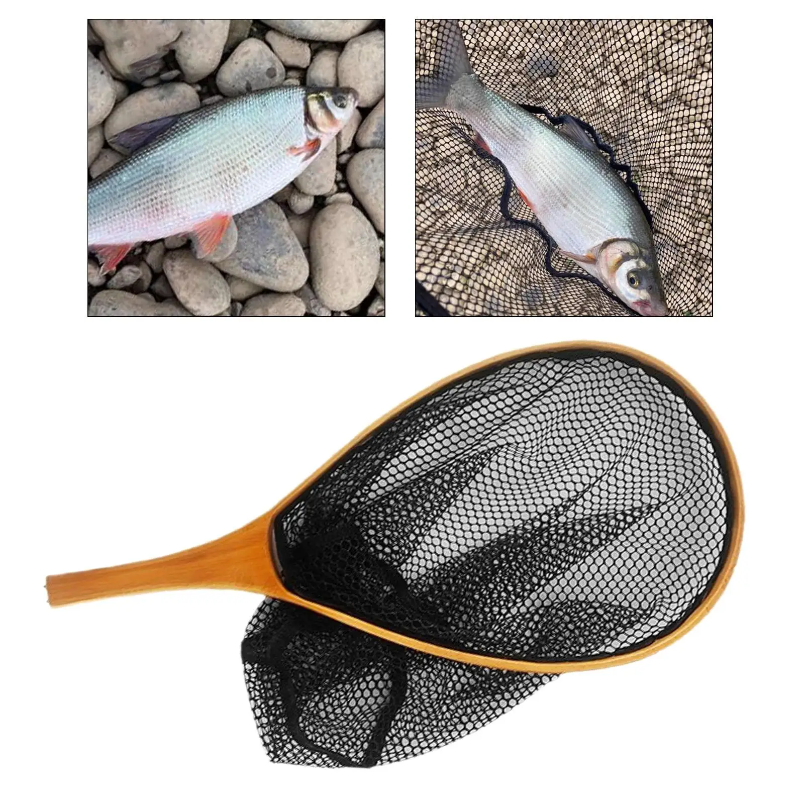 

Fly Fishing Net Triangular Hand Fish Landing Net for Outdoor Boat Freshwater