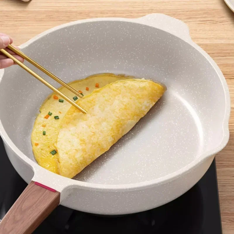 Multifunctional Nonstick Deep Frying Pan Skillet Saute Healthy Medical Stone Cookware Chef's Cooking Pan Egg Omelet Pans