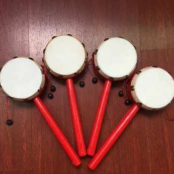 子供のための中国の回転するガラガラドラム、教育玩具、幼児期の音楽、学用品、誕生日パーティーの記念品