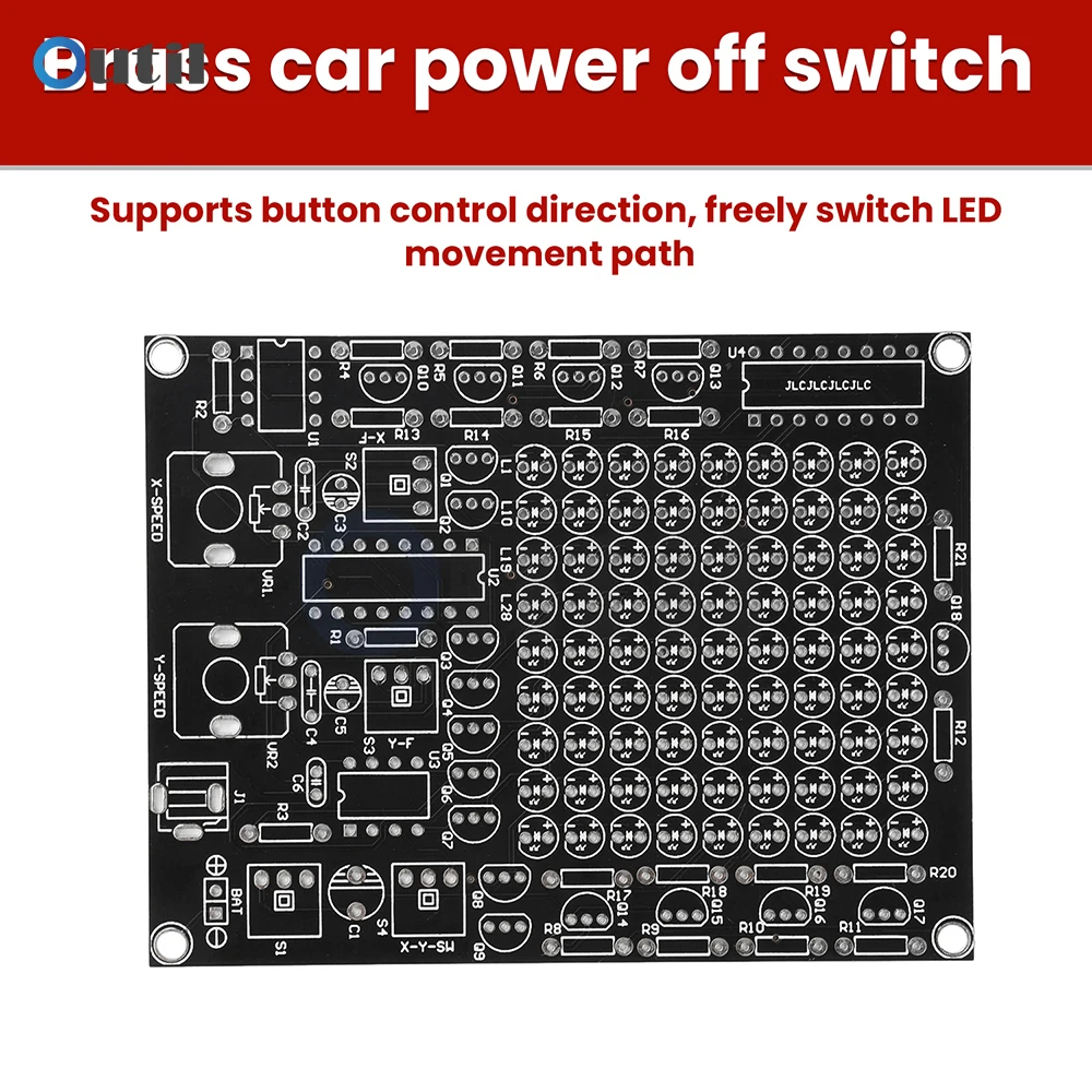 Kit electrónico DIY, Kits de luces de seguimiento LED, eje X/Y, flujo de velocidad ajustable, luz de agua, LED intermitente, punto de seguimiento, soldadura divertida