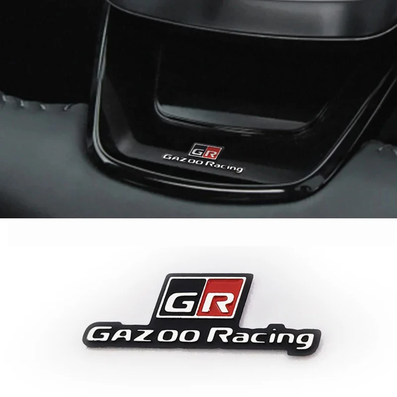 3D GR GAZOO Racing Car Steering Wheel Console Emblem Badge Decals Sticker For Toyota HV YARiS RZ RC Prius CHR RAV4 Harrier Prado