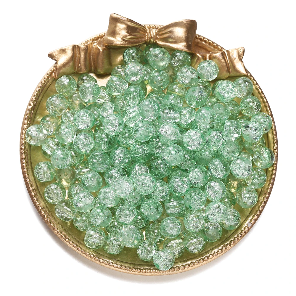 50/100 Stück 8 mm Glas-Crackle-Perlen, lose Distanzperlen für Schmuckherstellung, DIY, handgefertigte Ohrringe, Armbänder, Halsketten, Zubehör