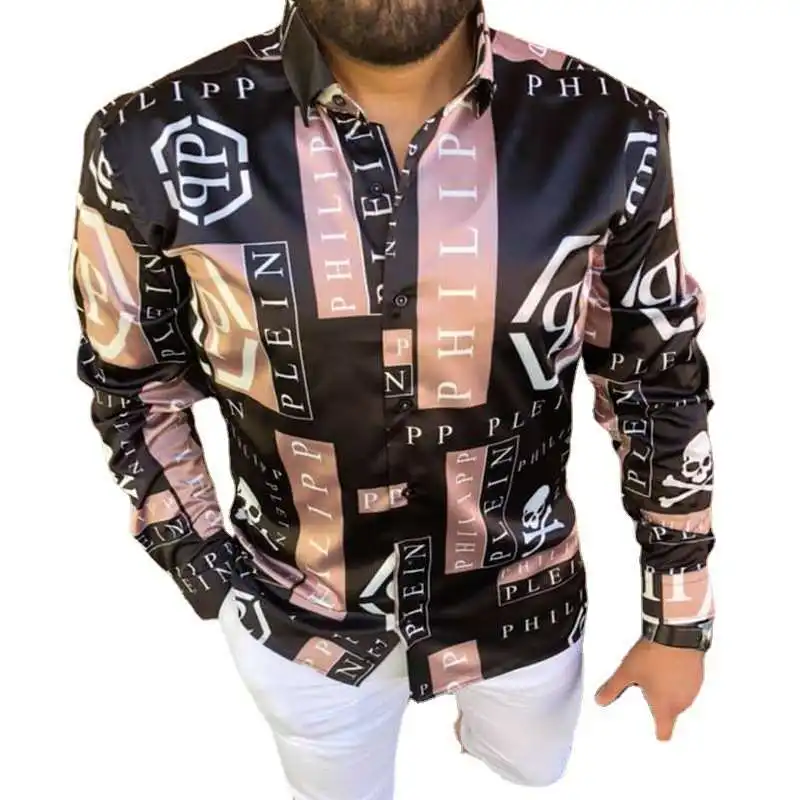 

Casual Long Sve Collar irt Men's Simple Sli Printed Fibre Blend Sun Protection Treaent Cotton Spring Autumn