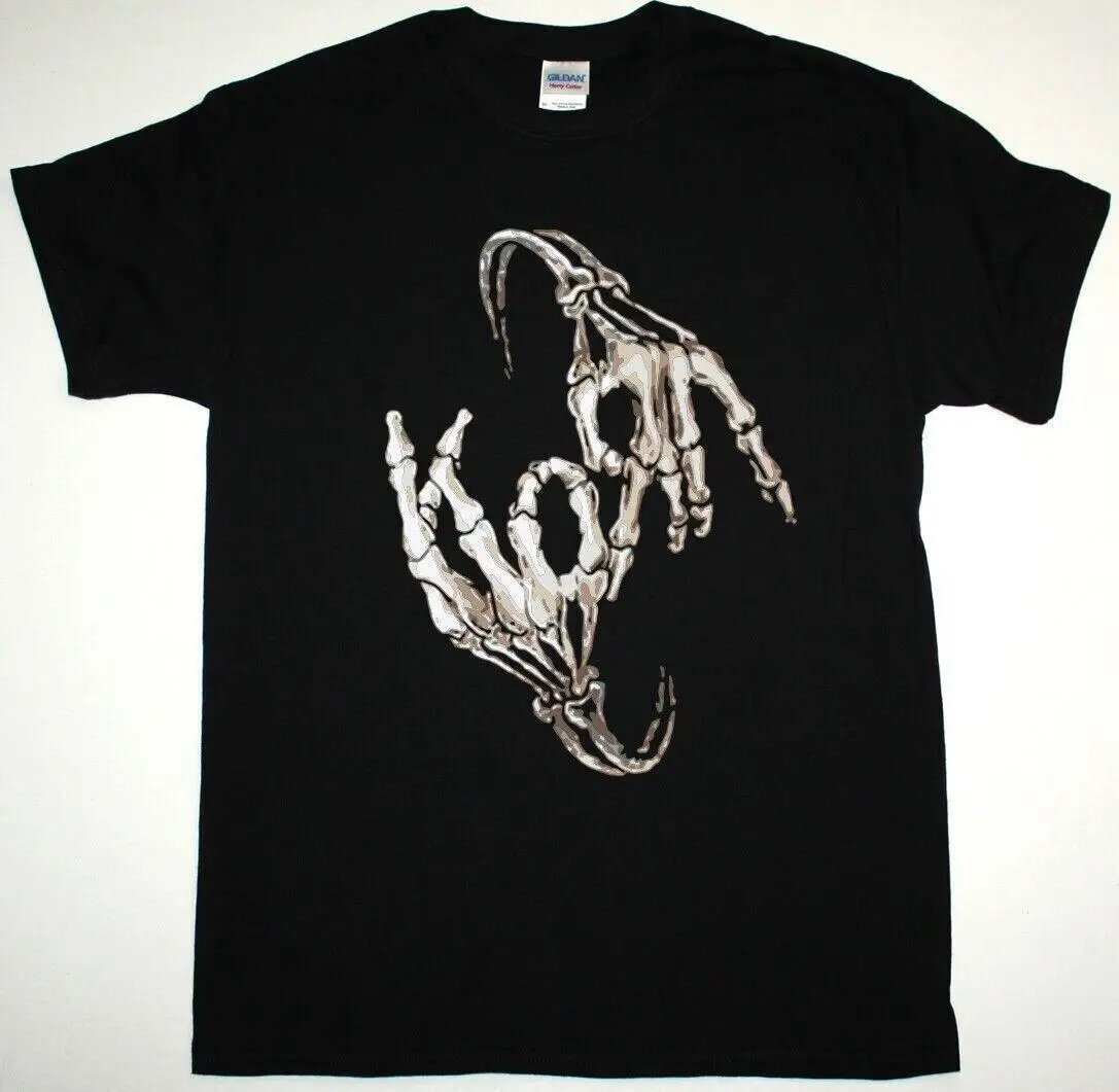 

Новая Черная футболка KORN со скелетом на пальцах