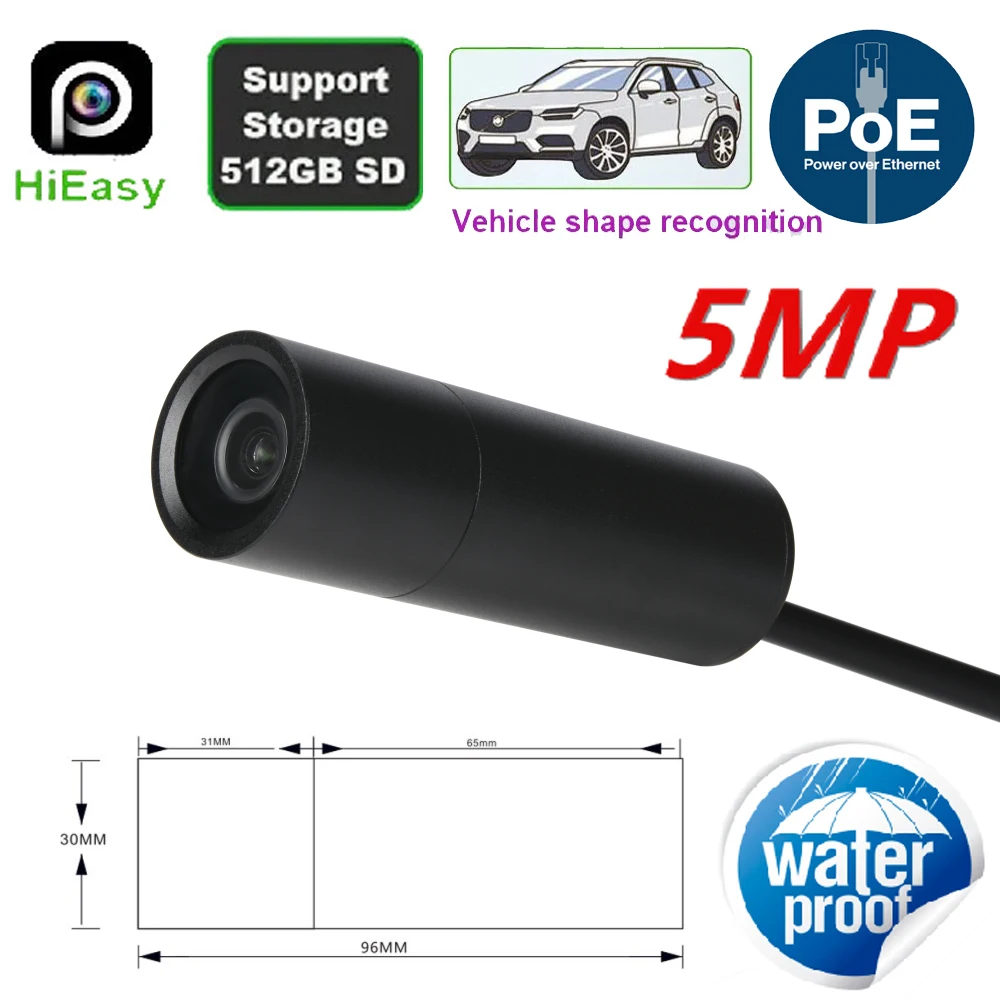 

Mini Bullet HI3516C 5MP 3K Встроенная 64G Wi-Fi камера Уличная IP67 Водонепроницаемая IP-камера домашней безопасности с обнаружением человека Poe RTSP CCTV