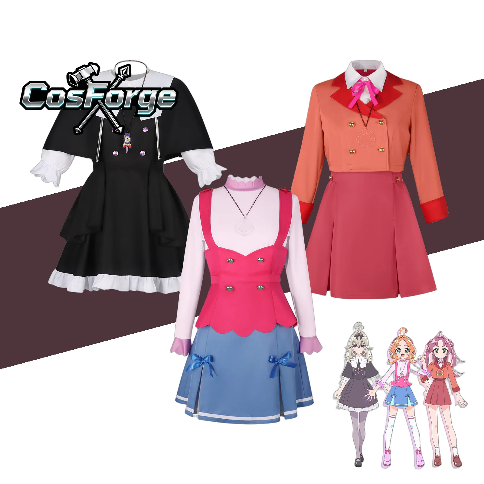 

Star Detective Precure Cosplay Costume - Moria Ruruka Akechi Anna Cute Lolita Sailor Dress Wig Accessories Set