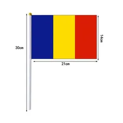 10 Pcs/lot Romania Hand Waving Flags 14x21cm Romania Flag Wholesale