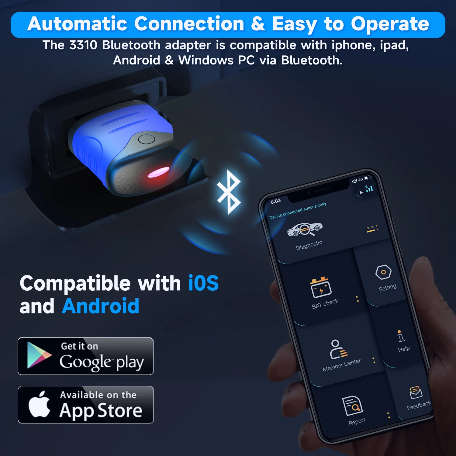 AUTOPHIX 3310 OBD2 Automotive Scanner Bluetooth All System BAT Check Code Reader Car Diagnostic Scan Tool for VW Audi Skoda SEAT