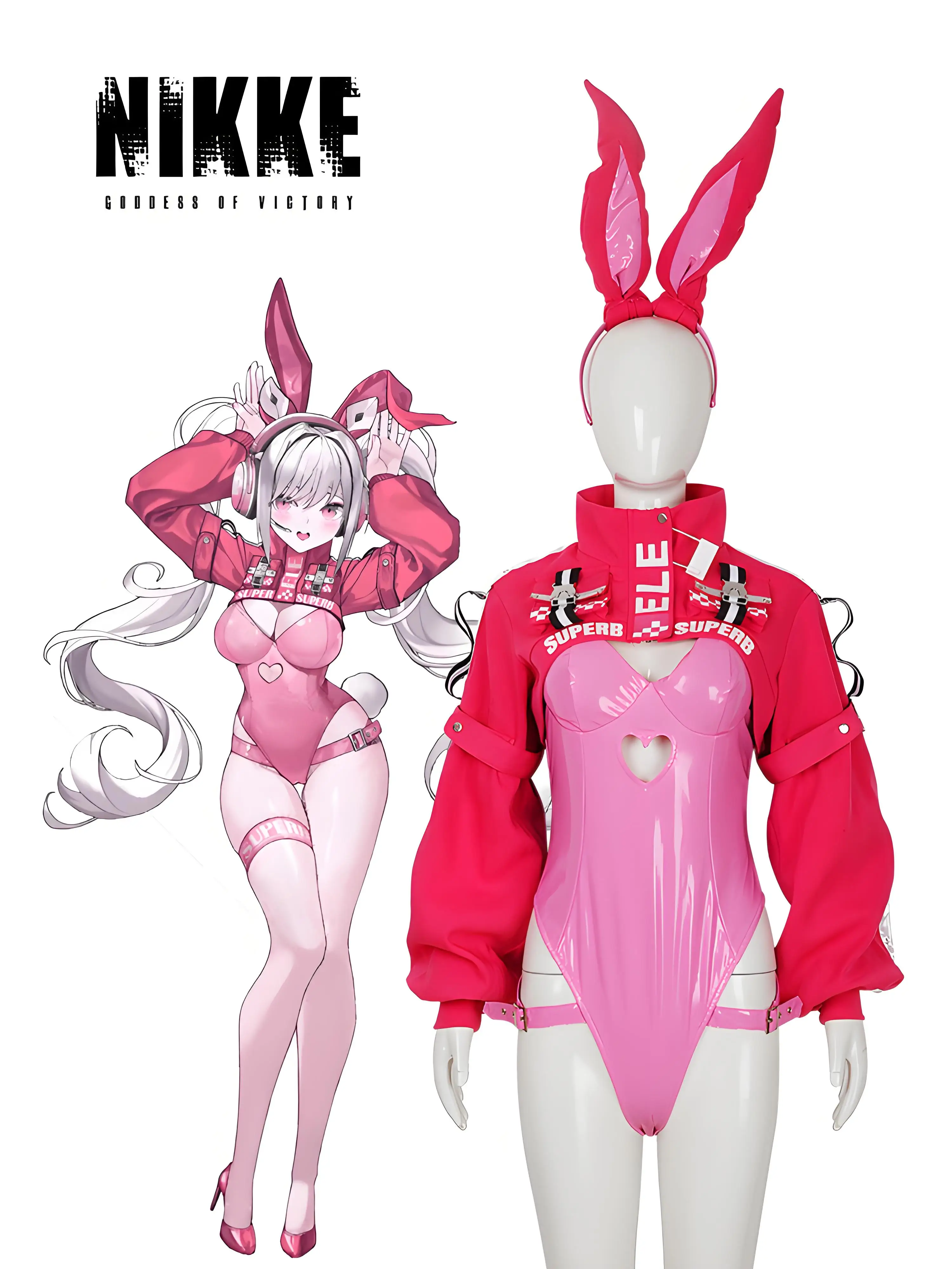 

Костюм Алисы для девочек-кролика NIKKE Victory Goddess, женский сексуальный комплект Алисы для ролевых игр с кроликом, комбинезон, куртка