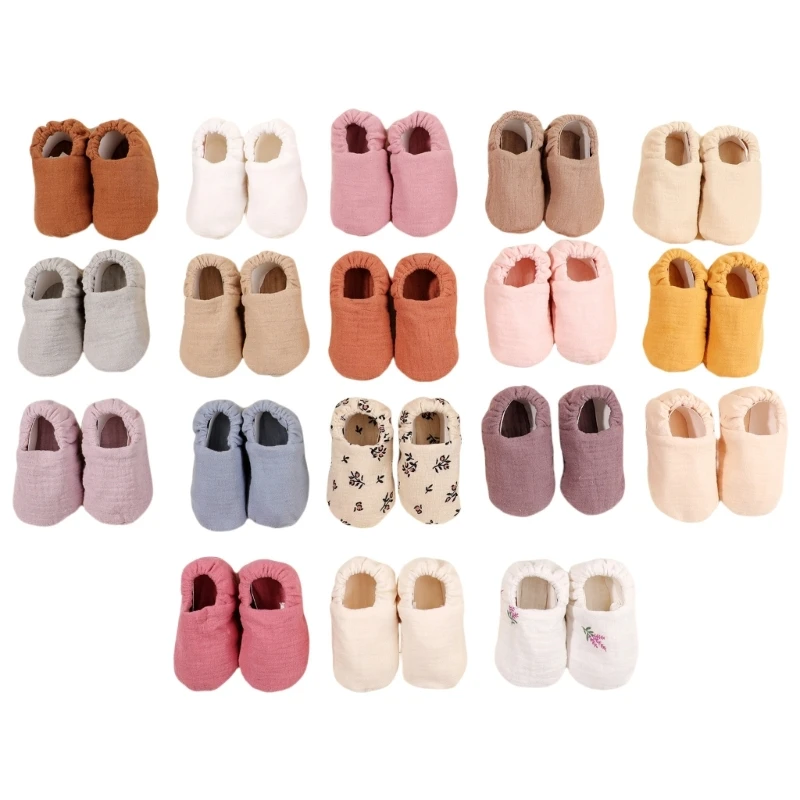 

97BE Newborns Baby Shoes Soft Cotton Cosy Walking Socks Booties for Infant Boys Girls