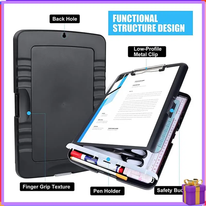 Geavanceerde klemborden met heavy duty, 8,5 x 11 klemborden met clip met laag profiel, zijopening, A4-formaat voor kantoor, school en thuis