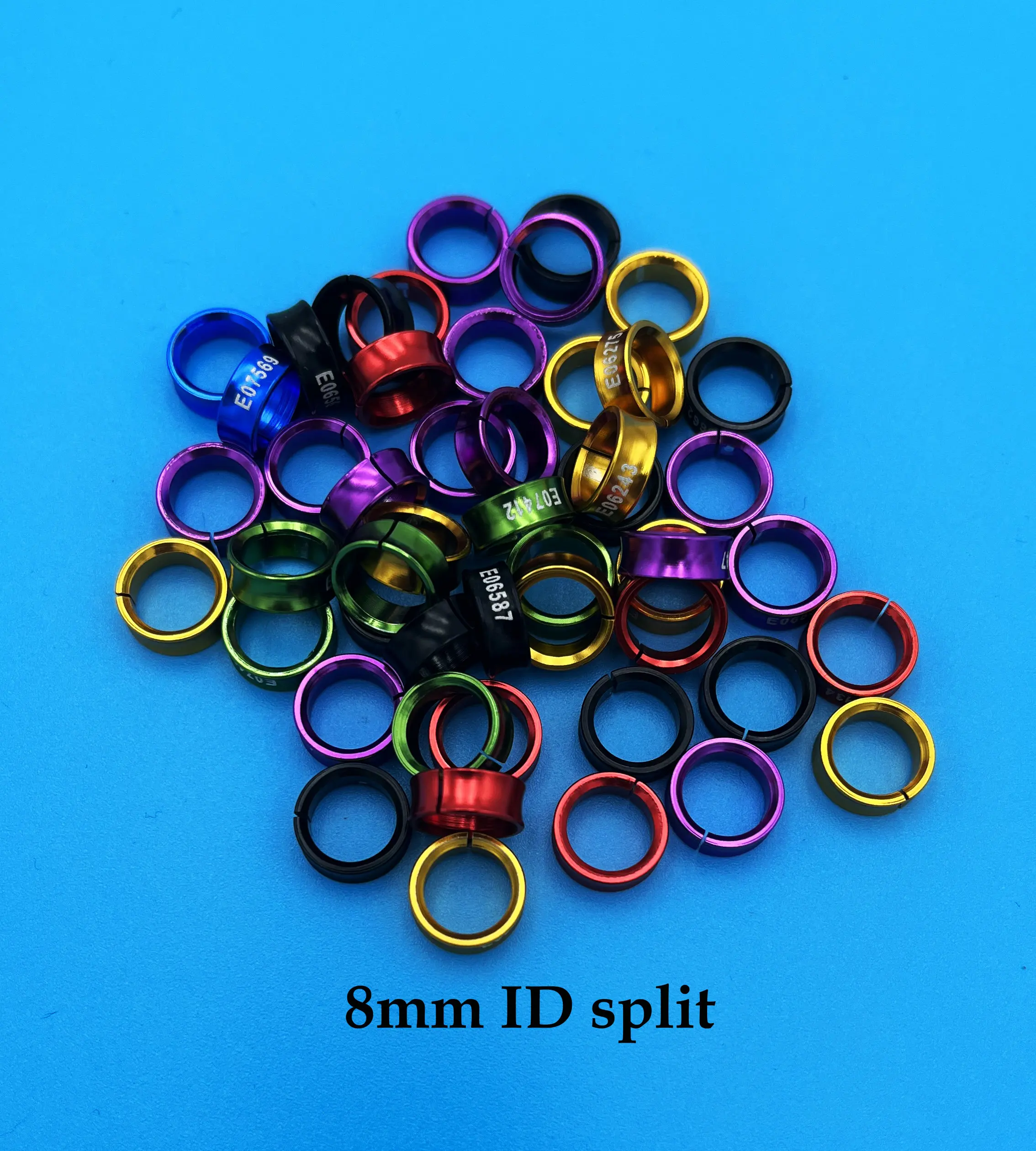 25PCS/Lot  Split 8mm red lory Rings (Non-Custom, Random-Character, Color-Mixture) Aluminium Bird Leg Bands