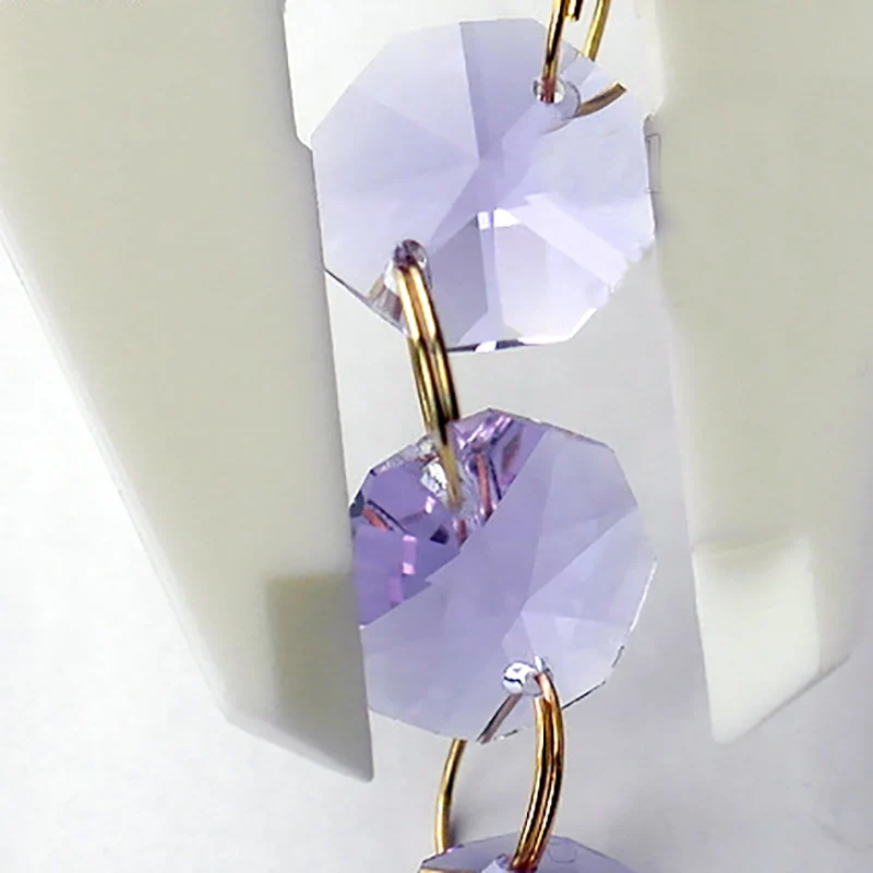 Customized for Buyer 200pcs Purple 14mm Crystal Loose Beads in Two Holes Diy  Glass Curtain Beads Garland Strands Accessorines